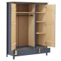 Hill Range 3-door wardrobe gray pine wood 127x50x170cm by vidaXL, Wardrobes - Ref: Foro24-288953, Price: 433,57 €, Discount: %