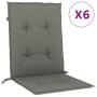 Cojines para silla respaldo bajo 6 ud tela gris oscuro melange de vidaXL, Cojines para sillas y sofás - Ref: Foro24-4002450, ...