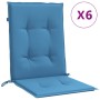 Stuhlkissen mit niedriger Rückenlehne 6 Stück Stoff blau meliert 100x50x4 cm von vidaXL, Kissen für Stühle und Sofas - Ref: F...