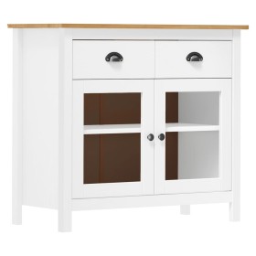 Hill Nachttisch aus massivem weißem Kiefernholz 90x40x80 cm von vidaXL, Sideboards - Ref: Foro24-288942, Preis: 135,99 €, Rab...