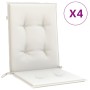 Cojines silla respaldo bajo 4 ud tela crema melange 100x50x4 cm de vidaXL, Cojines para sillas y sofás - Ref: Foro24-4002452,...