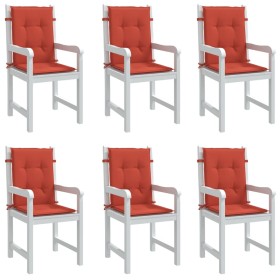 Stuhlkissen mit niedriger Rückenlehne 6 Stück Stoff rot meliert 100x50x4 cm von vidaXL, Kissen für Stühle und Sofas - Ref: Fo...