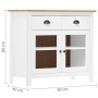 Hill Nachttisch aus massivem weißem Kiefernholz 90x40x80 cm von vidaXL, Sideboards - Ref: Foro24-288942, Preis: 135,62 €, Rab...