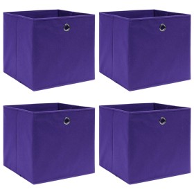 Cajas de almacenaje 4 uds tela morado 32x32x32 cm de vidaXL, Cestas para almacenaje - Ref: Foro24-288353, Precio: 25,01 €, De...