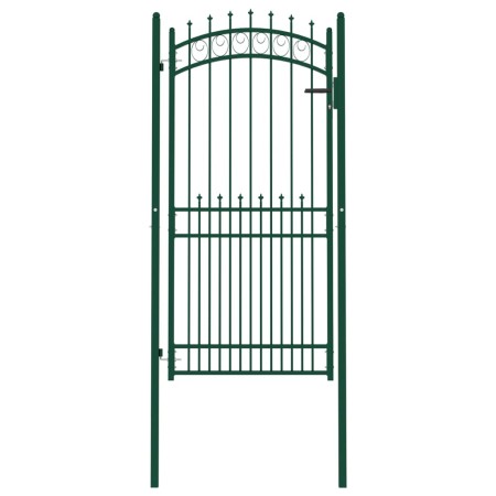 Fence gate with green steel spikes 100x200 cm by vidaXL, garden gates - Ref: Foro24-146387, Price: 216,25 €, Discount: %