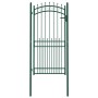 Fence gate with green steel spikes 100x200 cm by vidaXL, garden gates - Ref: Foro24-146387, Price: 216,25 €, Discount: %