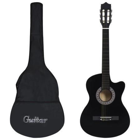 Set de guitarra clásica occidental 12 pzas 6 cuerdas negra 38" de vidaXL, Guitarras - Ref: Foro24-70133, Precio: 88,10 €, Des...