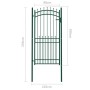 Fence gate with green steel spikes 100x200 cm by vidaXL, garden gates - Ref: Foro24-146387, Price: 216,25 €, Discount: %