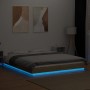 Sonoma oak wood bed frame with LED lights 160x200 cm by vidaXL, Beds and slatted bases - Ref: Foro24-3281086, Price: 204,61 €...