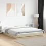 Sonoma oak wood bed frame with LED lights 160x200 cm by vidaXL, Beds and slatted bases - Ref: Foro24-3281086, Price: 204,61 €...