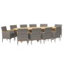 11-piece garden dining set with gray cushions by vidaXL, Garden sets - Ref: Foro24-3103605, Price: 1,00 €, Discount: %