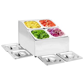 Gastronorm-Tablettträger mit 4 1/6 Edelstahltabletts von vidaXL, Behälter für Küchenutensilien - Ref: Foro24-51223, Preis: 83...