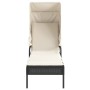 Lounger with hood and black synthetic rattan table by vidaXL, Loungers - Ref: Foro24-368197, Price: 218,99 €, Discount: %