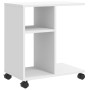 Mesa auxiliar con ruedas madera ingeniería blanco 50x30x55 cm de vidaXL, Mesas auxiliares - Ref: Foro24-840569, Precio: 41,84...