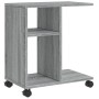 Mesa auxiliar ruedas madera ingeniería gris Sonoma 50x30x55 cm de vidaXL, Mesas auxiliares - Ref: Foro24-840574, Precio: 39,9...