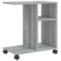 Mesa auxiliar ruedas madera ingeniería gris Sonoma 50x30x55 cm de vidaXL, Mesas auxiliares - Ref: Foro24-840574, Precio: 39,9...