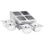 Gastronorm tray support with 4 1/6 stainless steel trays by vidaXL, Kitchen utensil containers - Ref: Foro24-51223, Price: 84...