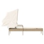 Sun lounger with beige synthetic rattan hood by vidaXL, Loungers - Ref: Foro24-368192, Price: 212,50 €, Discount: %