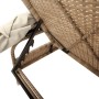 Sun lounger with beige synthetic rattan hood by vidaXL, Loungers - Ref: Foro24-368192, Price: 212,50 €, Discount: %