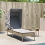 Lounger with hood and beige synthetic rattan table by vidaXL, Loungers - Ref: Foro24-368200, Price: 225,01 €, Discount: %