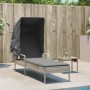 Sun lounger with hood and light gray synthetic rattan table by vidaXL, Loungers - Ref: Foro24-368202, Price: 225,01 €, Discou...