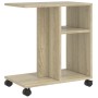 Beistelltisch mit Sonoma-Holzwerkstoffrädern 50x30x55 cm von vidaXL, Seitentische - Ref: Foro24-840571, Preis: 40,10 €, Rabat...