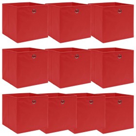 Storage boxes 10 pcs red fabric 32x32x32 cm by vidaXL, Storage baskets - Ref: Foro24-288363, Price: 45,99 €, Discount: %