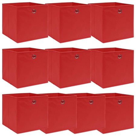 Storage boxes 10 pcs red fabric 32x32x32 cm by vidaXL, Storage baskets - Ref: Foro24-288363, Price: 45,29 €, Discount: %