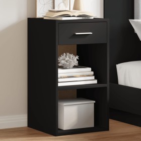 Black engineered wood nightstand 35x34x65 cm by vidaXL, Nightstands - Ref: Foro24-840578, Price: 43,41 €, Discount: %