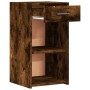 Smoked oak engineered wood bedside table 35x34x65 cm by vidaXL, Nightstands - Ref: Foro24-840584, Price: 46,99 €, Discount: %