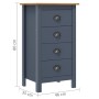 Hill bedside table solid gray pine wood 46x35x49.5 cm by vidaXL, Sideboards - Ref: Foro24-288913, Price: 74,55 €, Discount: %