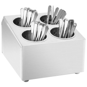 Cutlery holder 4 grids square stainless steel by vidaXL, Cutlery and utensil trays - Ref: Foro24-51229, Price: 67,19 €, Disco...