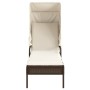 Lounger with hood and brown synthetic rattan table by vidaXL, Loungers - Ref: Foro24-368198, Price: 225,01 €, Discount: %