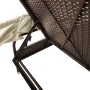 Lounger with hood and brown synthetic rattan table by vidaXL, Loungers - Ref: Foro24-368198, Price: 225,01 €, Discount: %