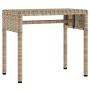 Tumbona con capota y mesa ratán sintético beige de vidaXL, Tumbonas - Ref: Foro24-368201, Precio: 225,01 €, Descuento: %