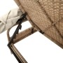 Lounger with hood and beige synthetic rattan table by vidaXL, Loungers - Ref: Foro24-368201, Price: 225,01 €, Discount: %