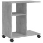 Mesa auxiliar ruedas madera ingeniería gris hormigón 50x30x55cm de vidaXL, Mesas auxiliares - Ref: Foro24-840572, Precio: 35,...