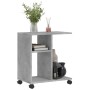 Concrete gray engineering wood wheels side table 50x30x55cm by vidaXL, Side tables - Ref: Foro24-840572, Price: 37,95 €, Disc...