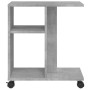 Mesa auxiliar ruedas madera ingeniería gris hormigón 50x30x55cm de vidaXL, Mesas auxiliares - Ref: Foro24-840572, Precio: 37,...