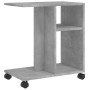 Betongrauer Beistelltisch mit Rädern aus technischem Holz, 50 x 30 x 55 cm von vidaXL, Seitentische - Ref: Foro24-840572, Pre...