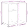 Betongrauer Beistelltisch mit Rädern aus technischem Holz, 50 x 30 x 55 cm von vidaXL, Seitentische - Ref: Foro24-840572, Pre...