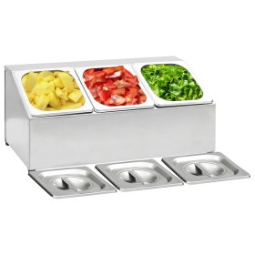 Soporte bandeja Gastronorm con 3 bandejas 1/6 acero inoxidable de vidaXL, Contenedores para utensilios de cocina - Ref: Foro2...