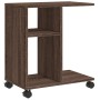 Mesa auxiliar ruedas madera ingeniería marrón roble 50x30x55cm de vidaXL, Mesas auxiliares - Ref: Foro24-840575, Precio: 35,9...