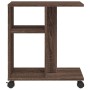 Mesa auxiliar ruedas madera ingeniería marrón roble 50x30x55cm de vidaXL, Mesas auxiliares - Ref: Foro24-840575, Precio: 35,9...