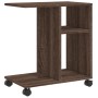 Mesa auxiliar ruedas madera ingeniería marrón roble 50x30x55cm de vidaXL, Mesas auxiliares - Ref: Foro24-840575, Precio: 35,9...