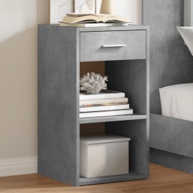 Mesita de noche madera de ingeniería gris hormigón 35x34x65 cm de vidaXL, Mesitas de noche - Ref: Foro24-840582, Precio: 41,9...