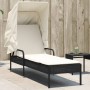 Sun lounger with black synthetic rattan hood by vidaXL, Loungers - Ref: Foro24-368188, Price: 204,99 €, Discount: %