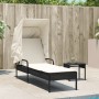 Sun lounger with black synthetic rattan hood by vidaXL, Loungers - Ref: Foro24-368188, Price: 204,99 €, Discount: %