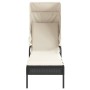 Sun lounger with black synthetic rattan hood by vidaXL, Loungers - Ref: Foro24-368188, Price: 204,99 €, Discount: %