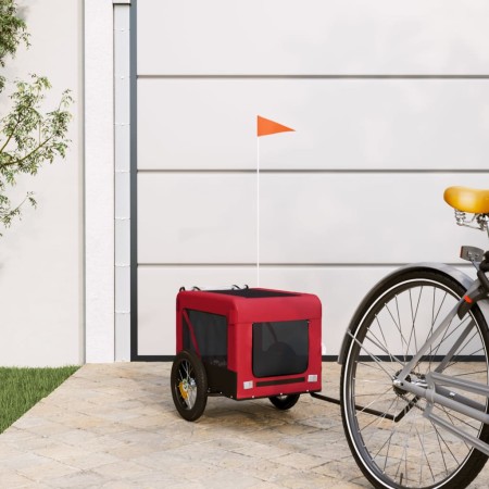 Pet Bicycle Trailer Iron Oxford Cloth Red Black by vidaXL, pet strollers - Ref: Foro24-93908, Price: 85,03 €, Discount: %